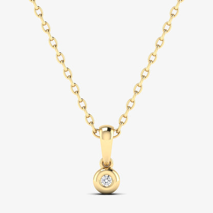 18K Kids Dainty Diamond Pendant