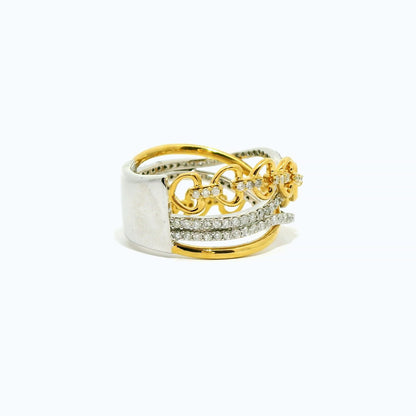 18K Two Tone  Fashion Ring