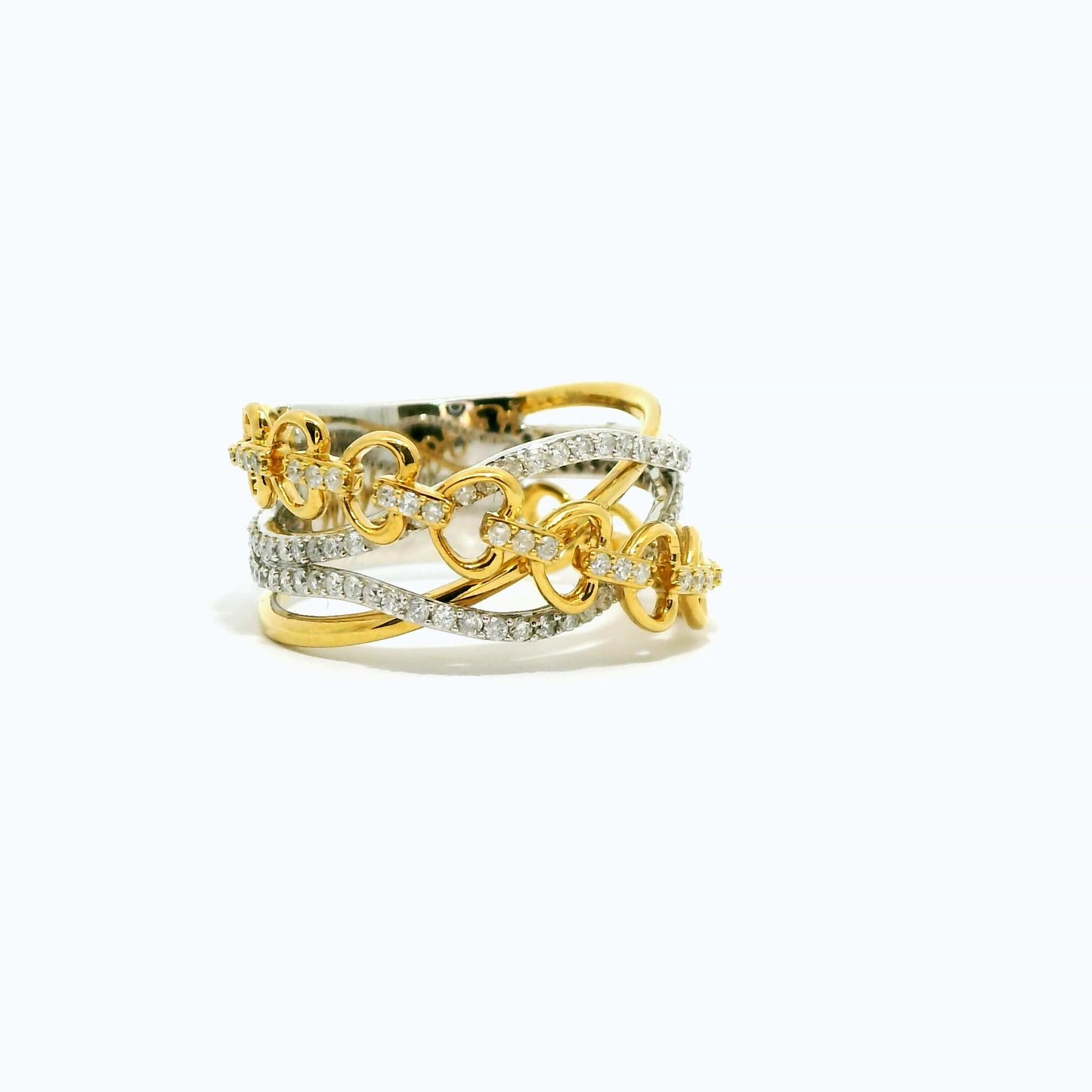 18K Two Tone  Fashion Ring