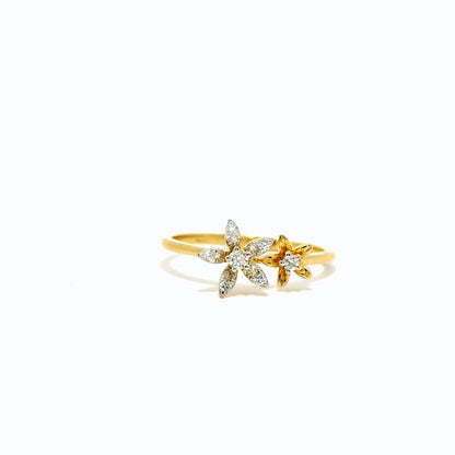 18K 2 Star Fashion Ring