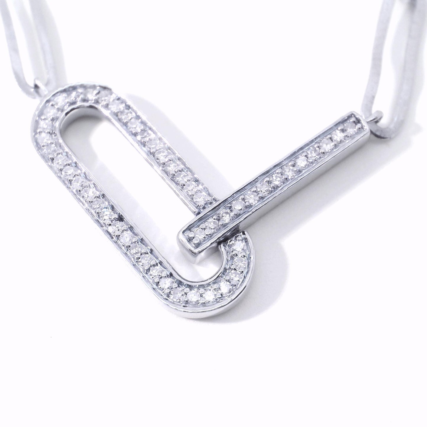 Paperclip Bar Diamond Necklace