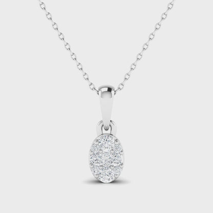 14KT Diamond Oval Dainty Pendant