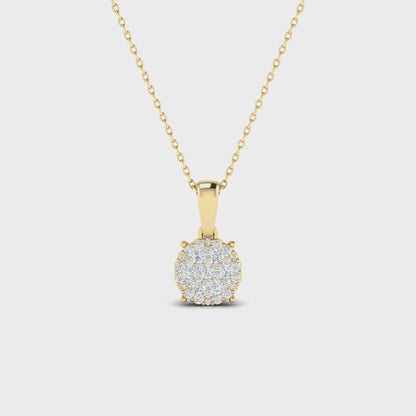 14K Diamond Cluster Illusion Pendant