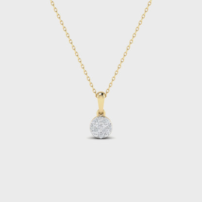 14K Round Dainty Pendant Necklace