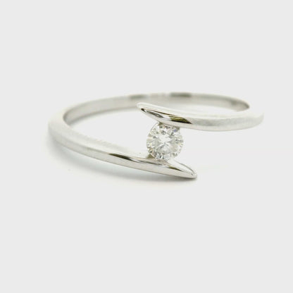 14K Bypass Diamond Solitaire