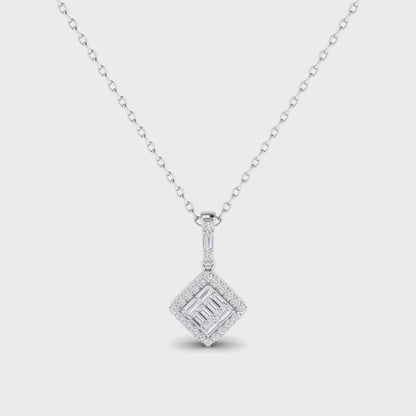 14K Square Baguette Diamond