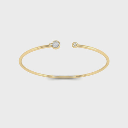 18K Delicate Ladies Cuff Bangle