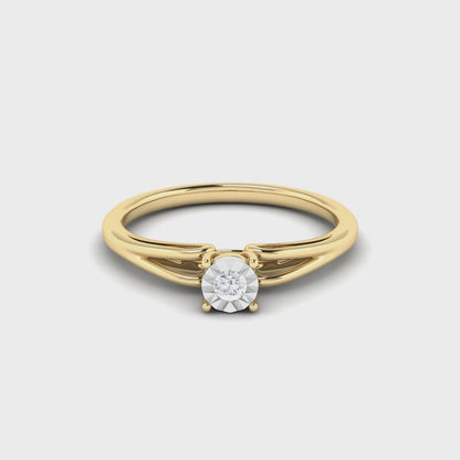 14K Solitaire Diamond Ring