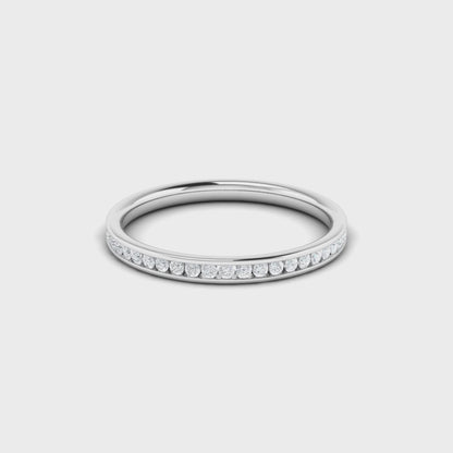 14K Solid Gold Diamond Band