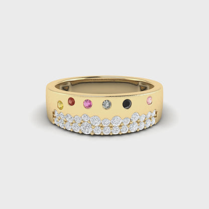 14K Multi Color Cocktail Ring