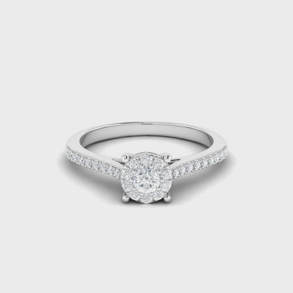 14K Halo Diamond Vintage