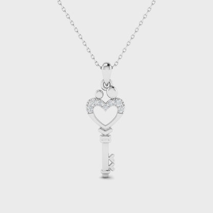 14K Heart Love Key