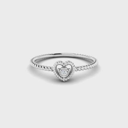 14K Rope Heart Solitaire