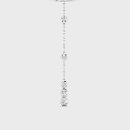 18K Lariat Diamond Drop